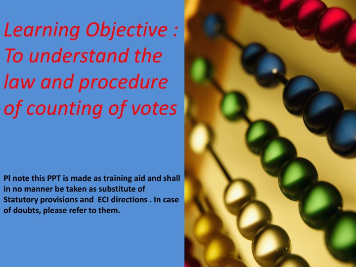 learning objective to understand