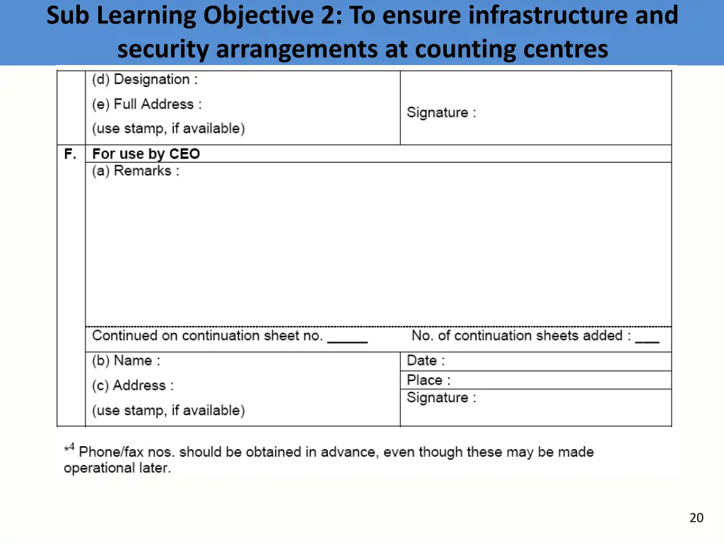 sub learning objective 2 to ensure infrastructure 6