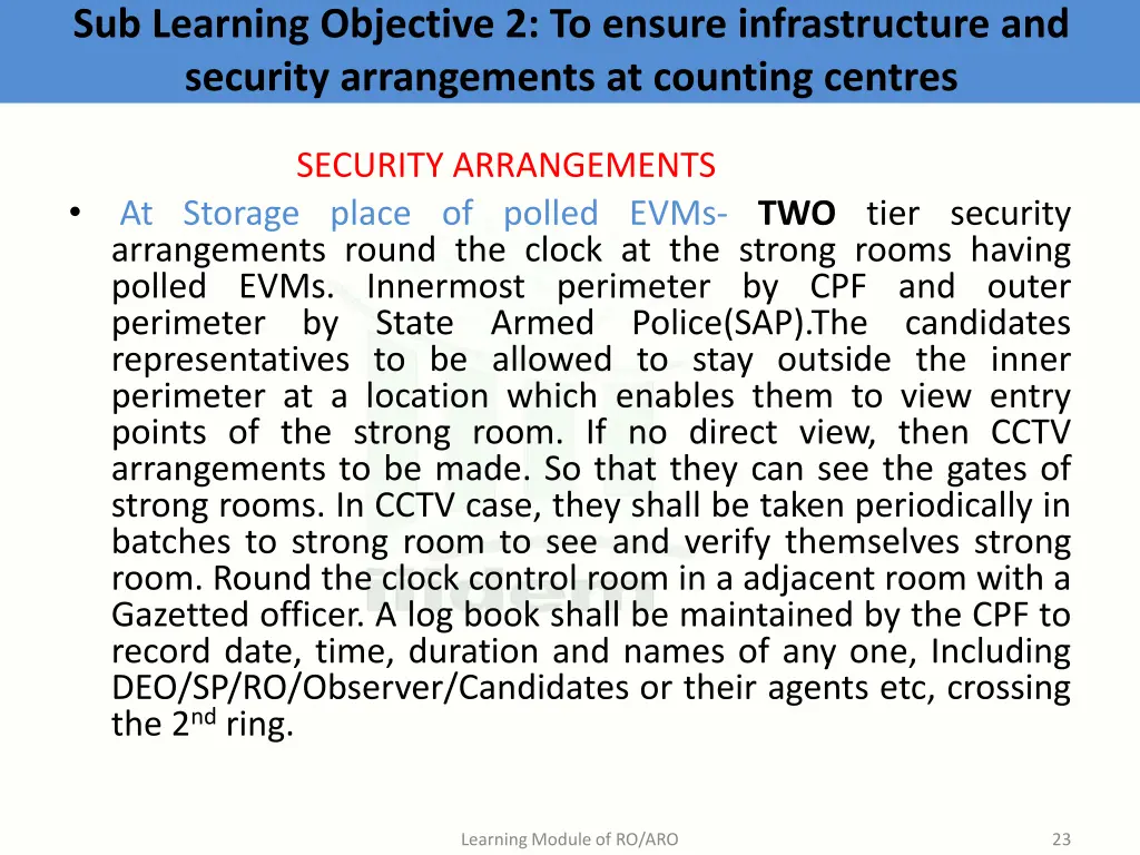 sub learning objective 2 to ensure infrastructure 9
