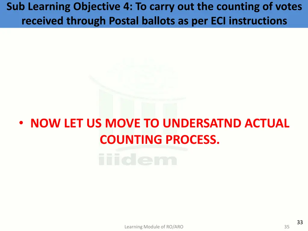 sub learning objective 4 to carry