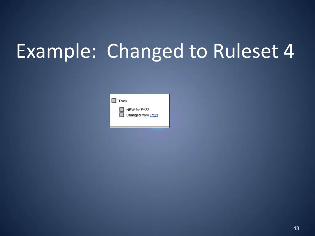 example changed to ruleset 4