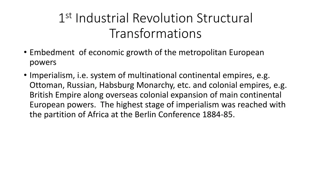 1 st industrial revolution structural 1