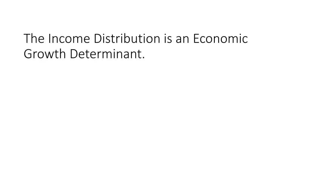 the income distribution is an economic growth