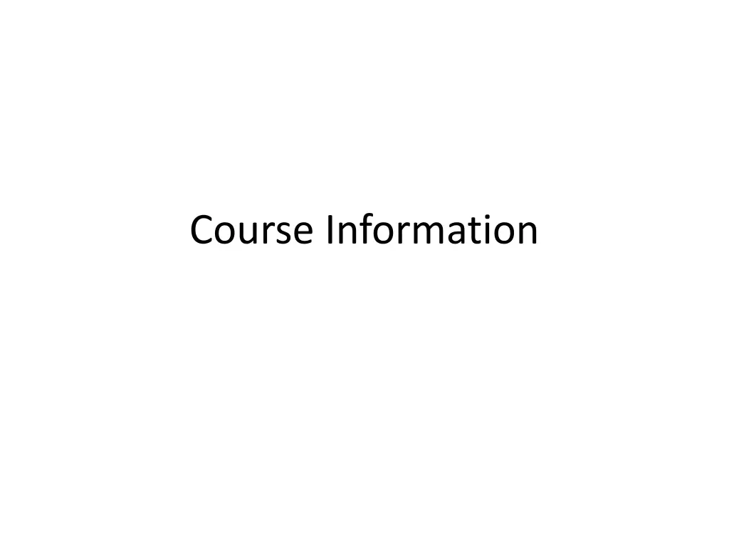 course information
