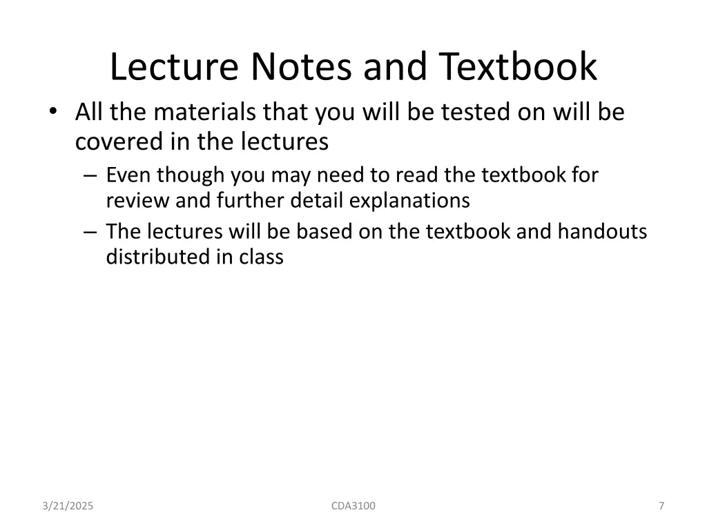 lecture notes and textbook all the materials that