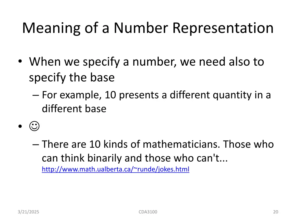 meaning of a number representation