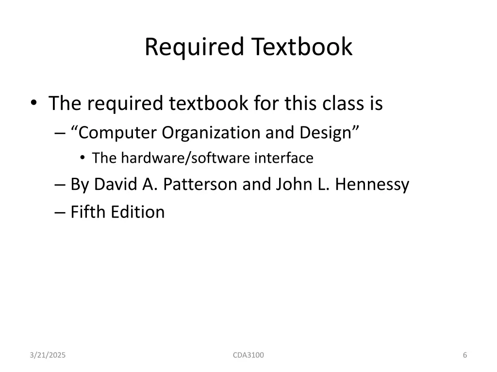 required textbook