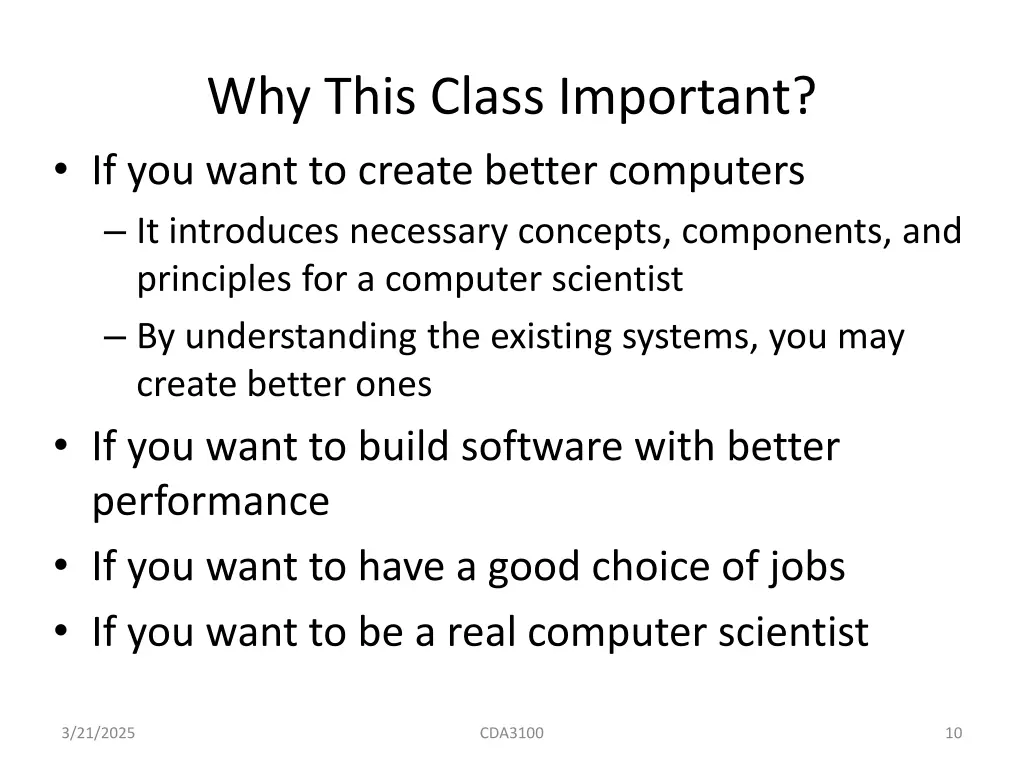 why this class important if you want to create