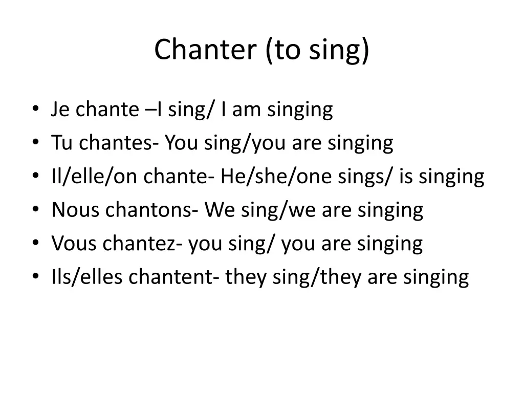 chanter to sing