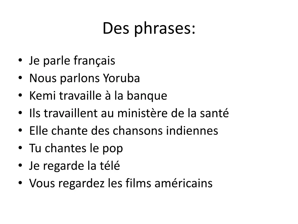 des phrases