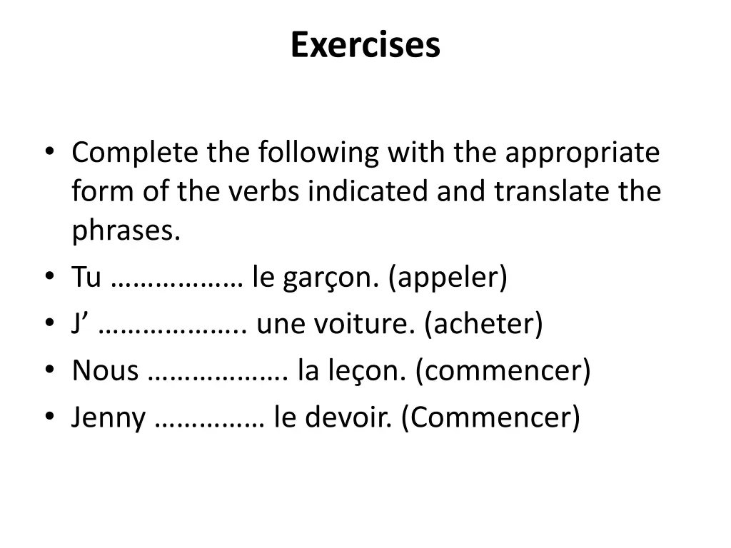 exercises
