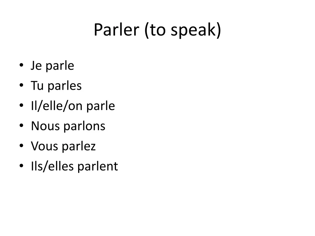 parler to speak