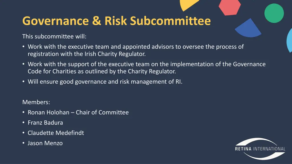 governance risk subcommittee