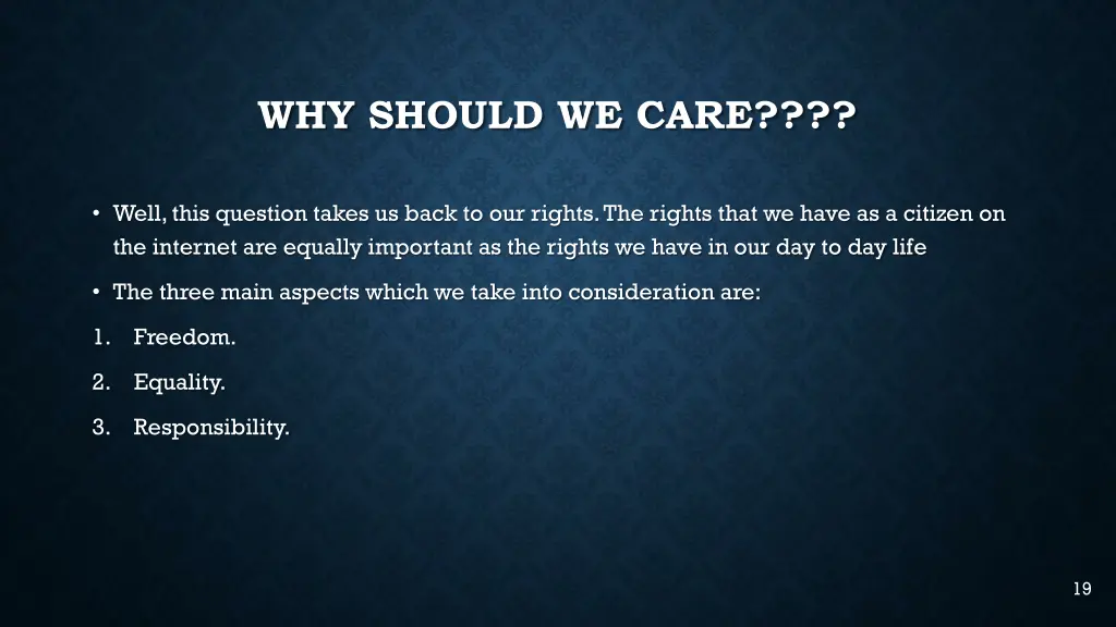 why should we care