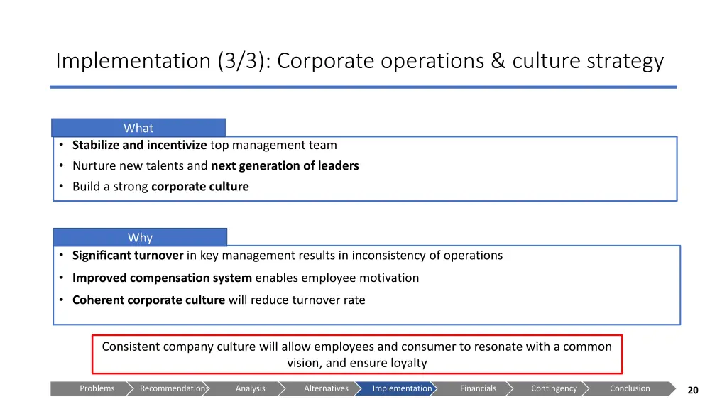 implementation 3 3 corporate operations culture