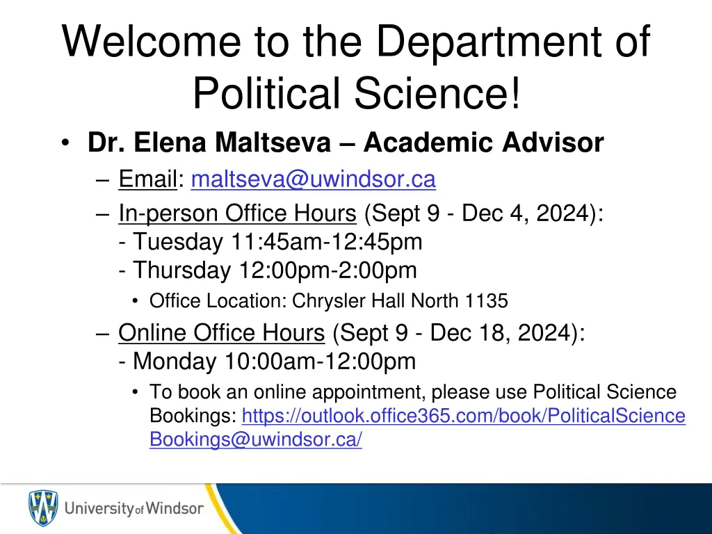 welcome to the department of political science 1