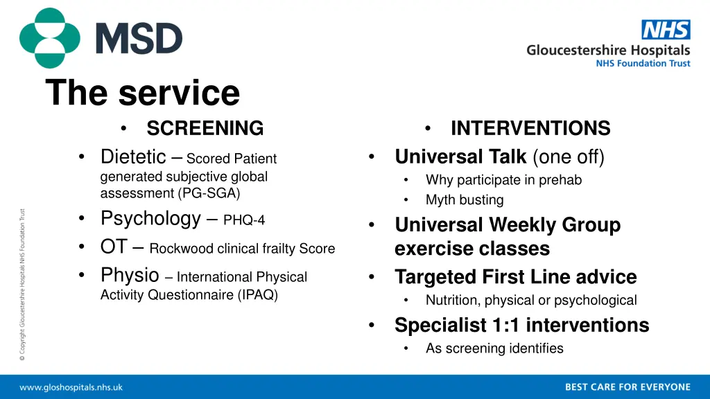 the service dietetic scored patient generated