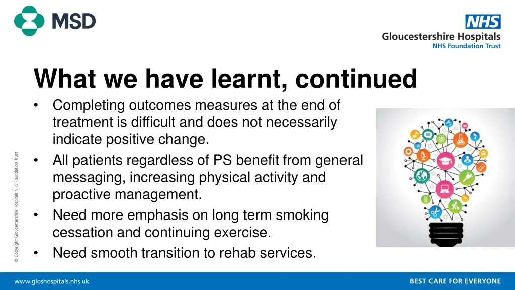 what we have learnt continued completing outcomes