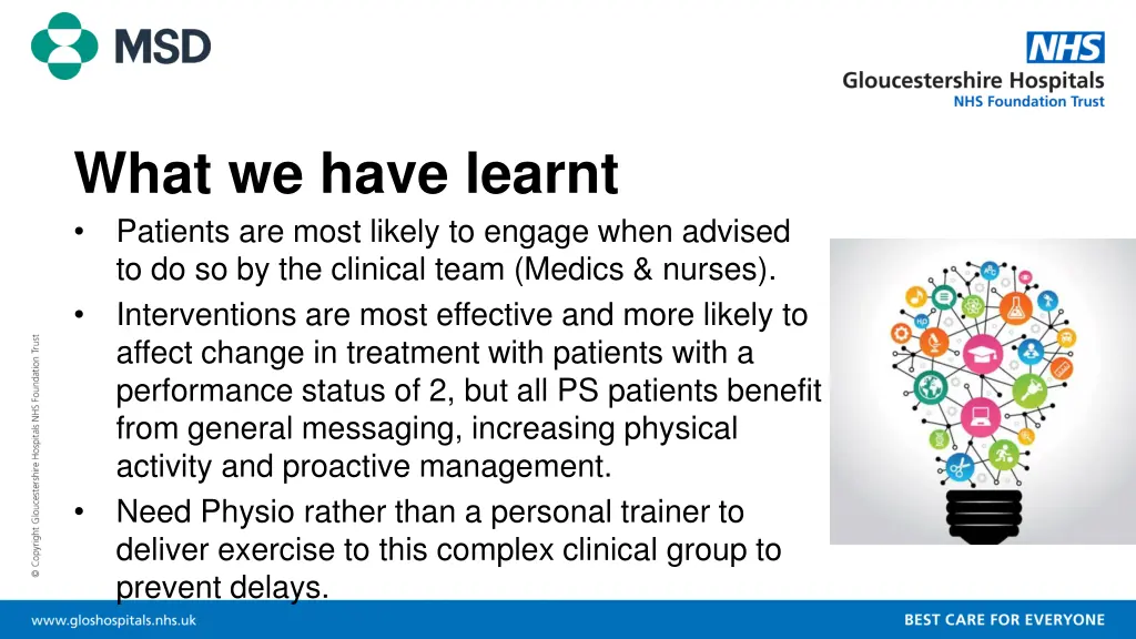what we have learnt patients are most likely