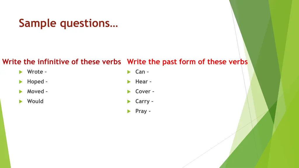 s ample questions