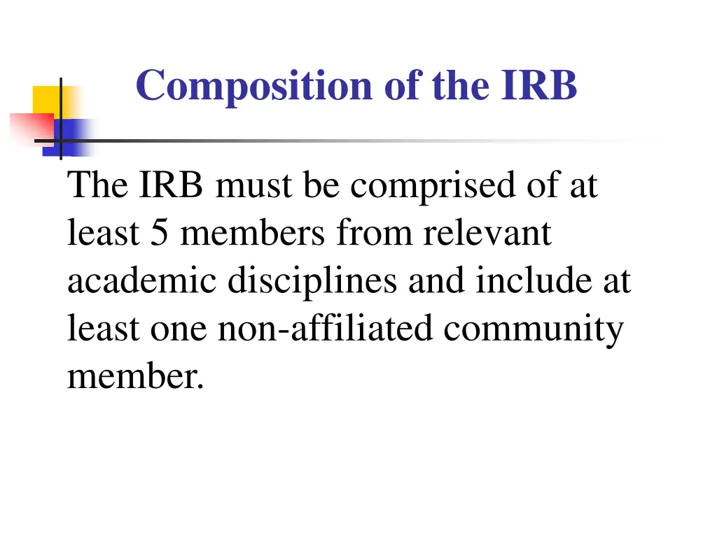 composition of the irb