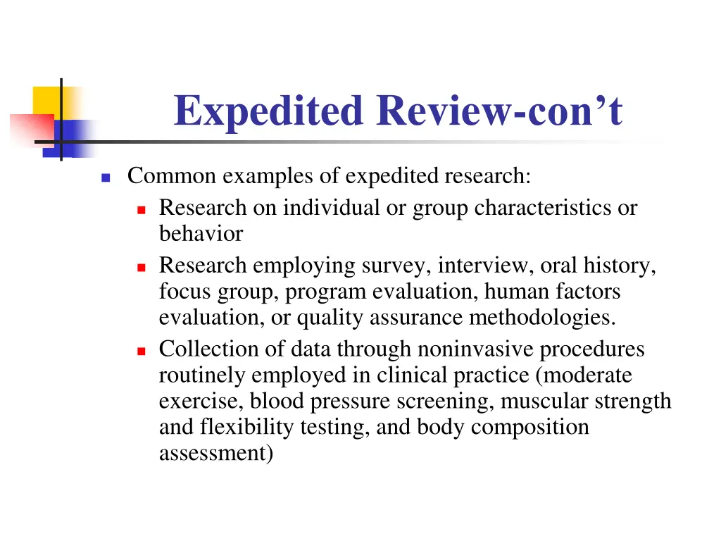 expedited review con t