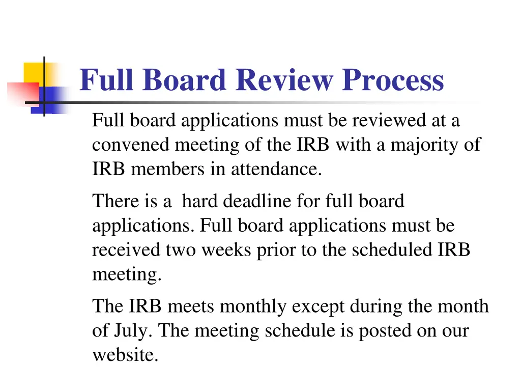 full board review process