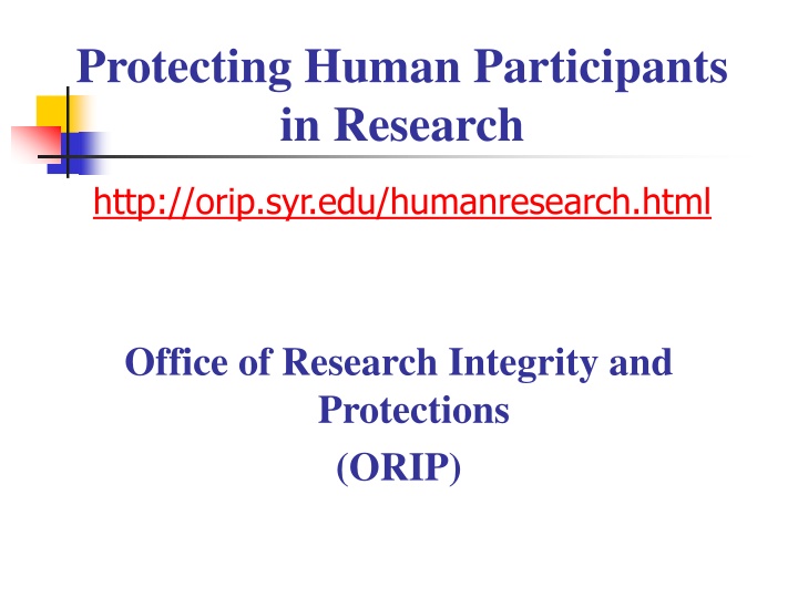 protecting human participants in research