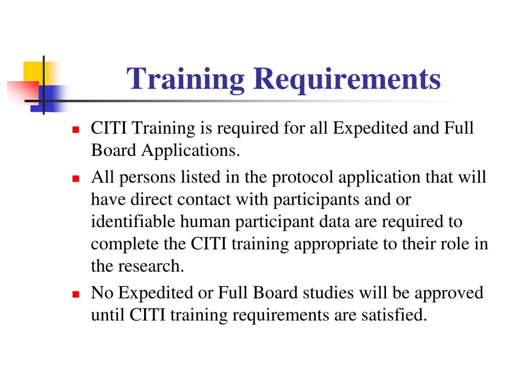 training requirements