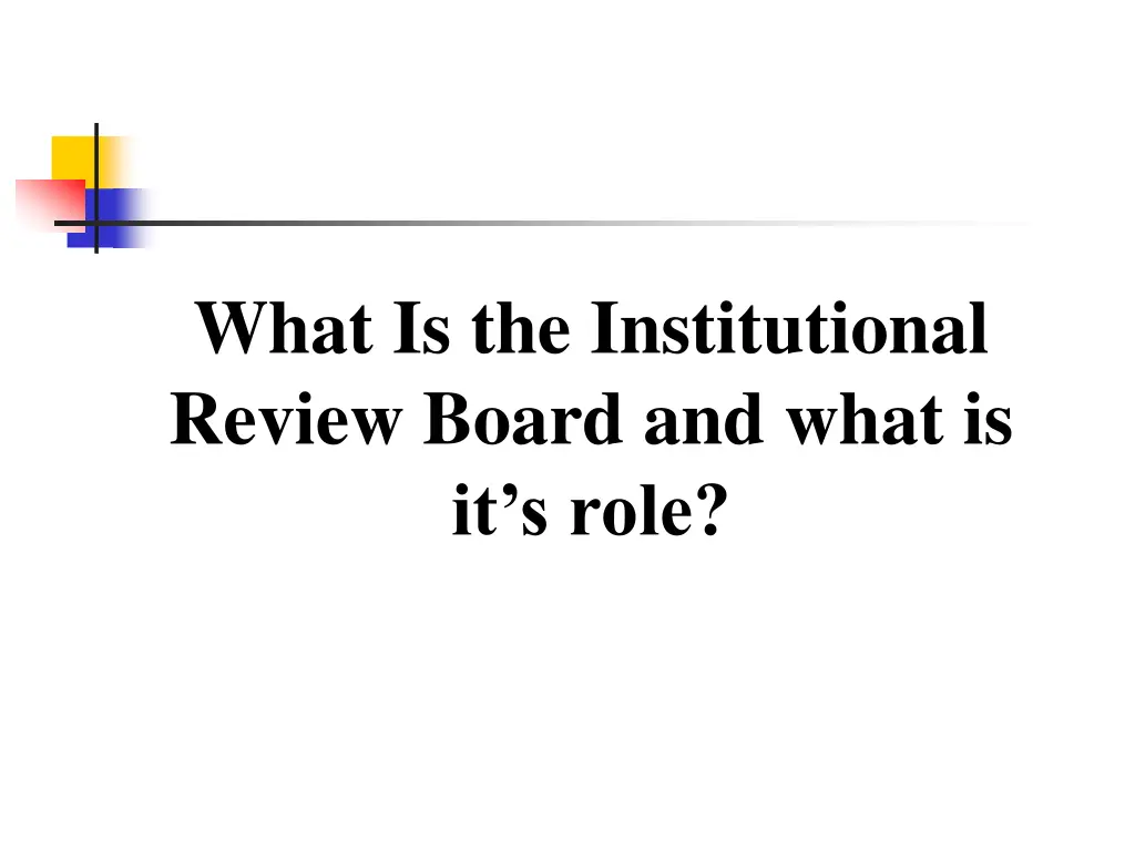 what is the institutional review board and what