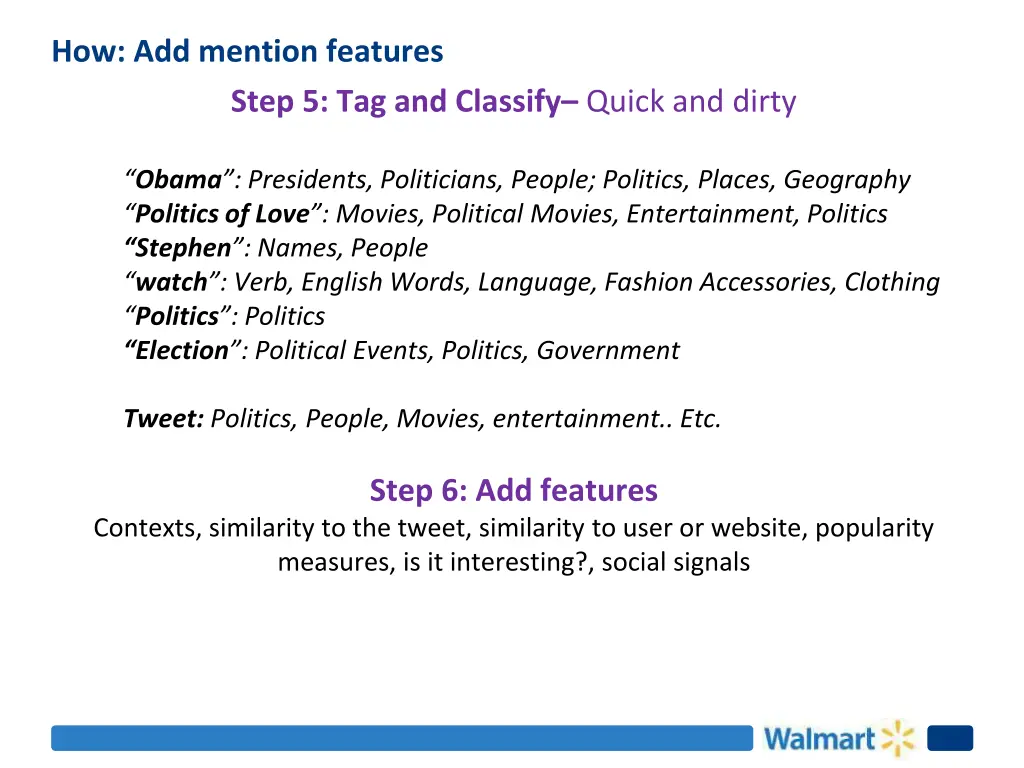 how add mention features step 5 tag and classify