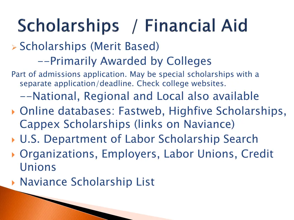 scholarships merit based part of admissions