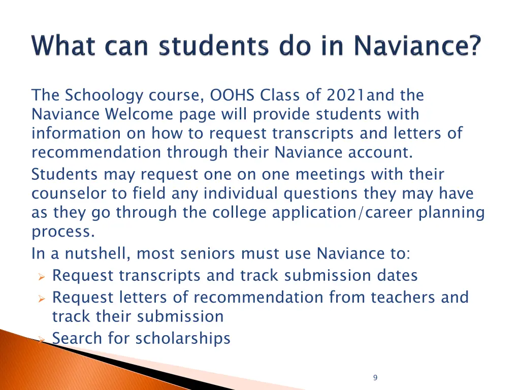 the schoology course oohs class of 2021and