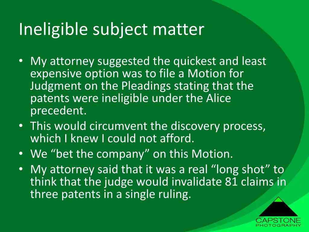 ineligible subject matter