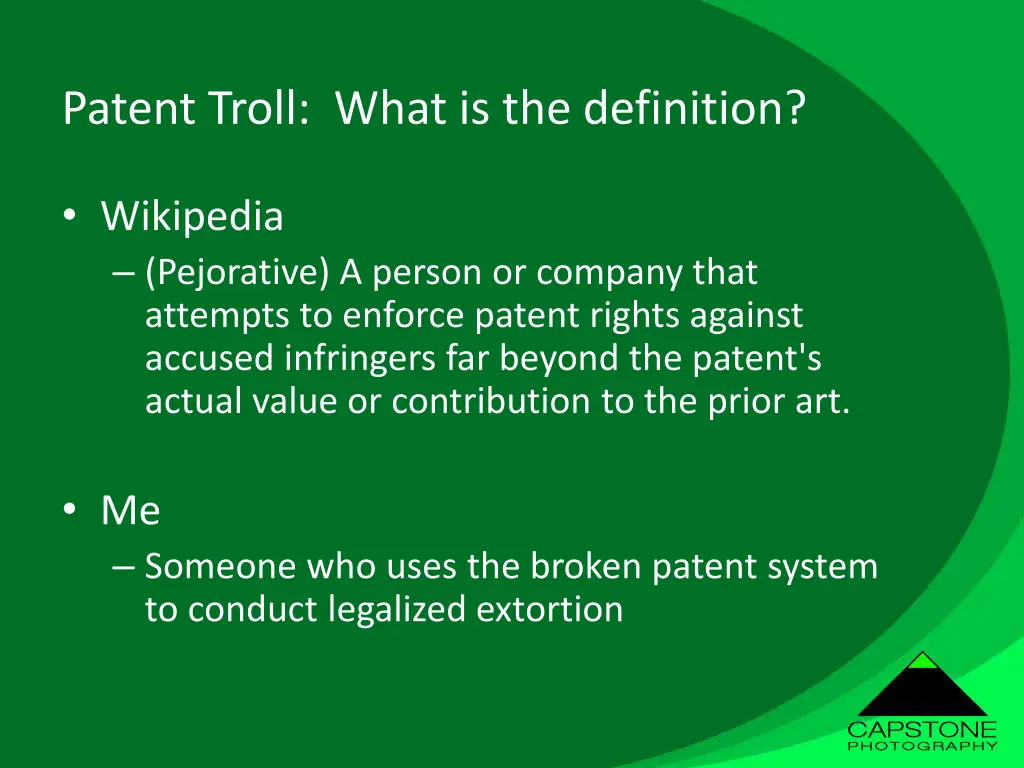 patent troll what is the definition 1