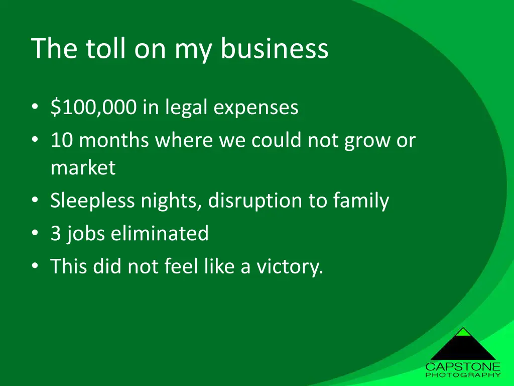 the toll on my business