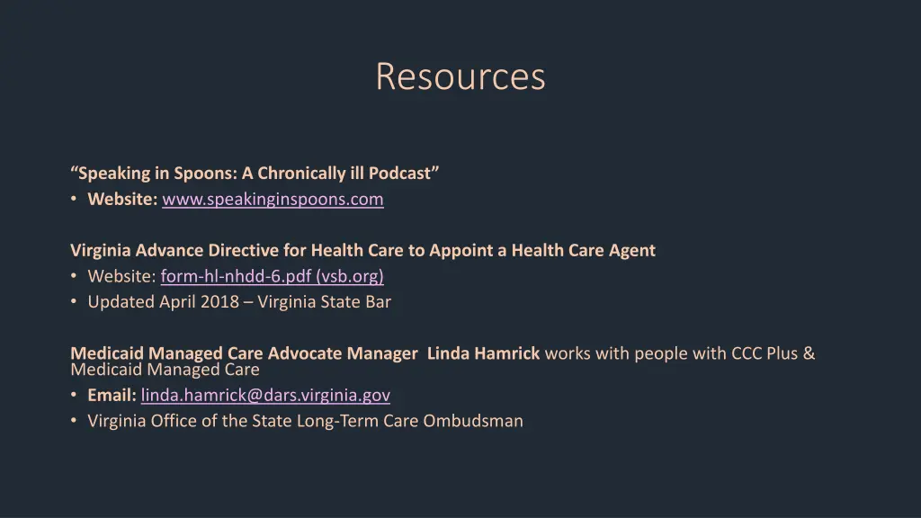 resources