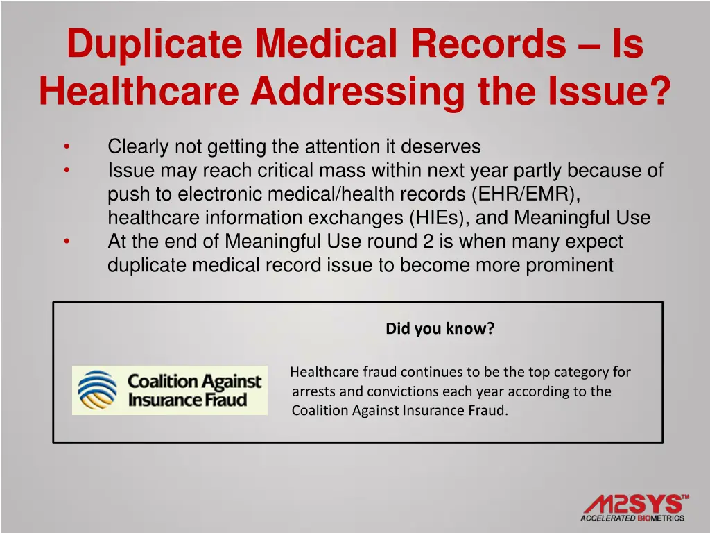 duplicate medical records is healthcare