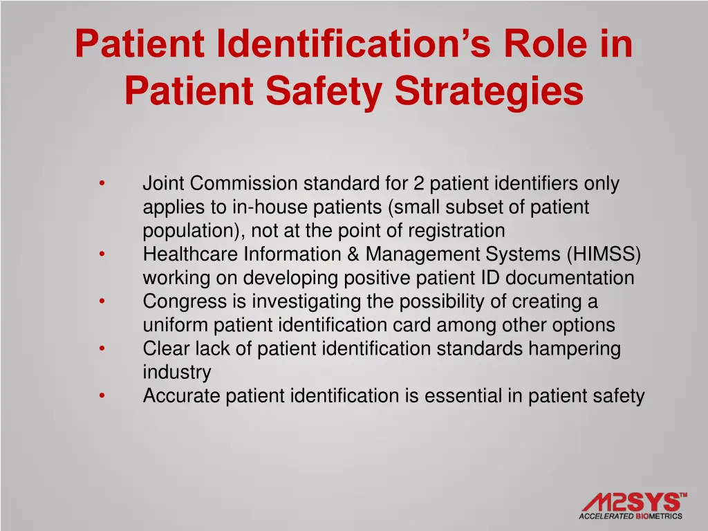 patient identification s role in patient safety