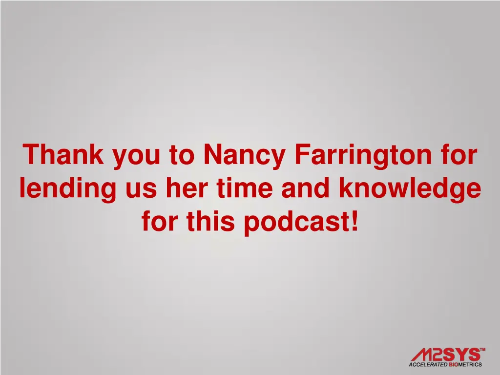 thank you to nancy farrington for lending