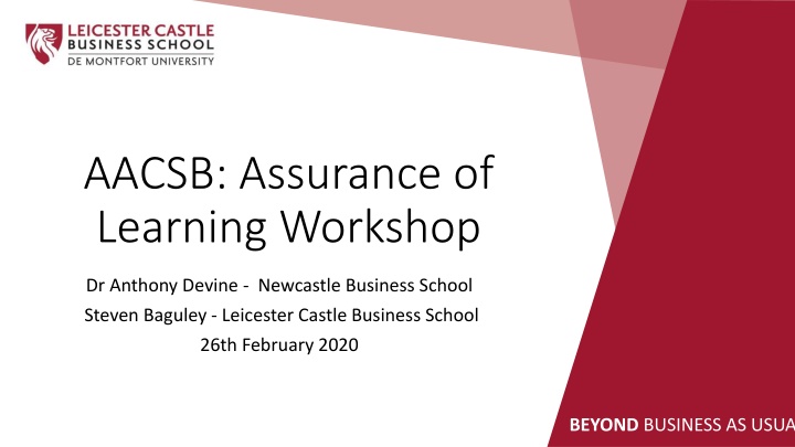 aacsb assurance of learning workshop