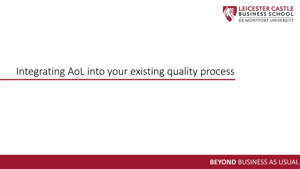 integrating aol into your existing quality process