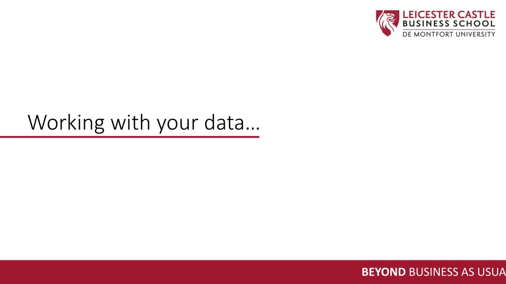 working with your data