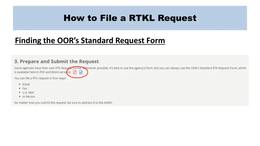 how to file a rtkl request 7