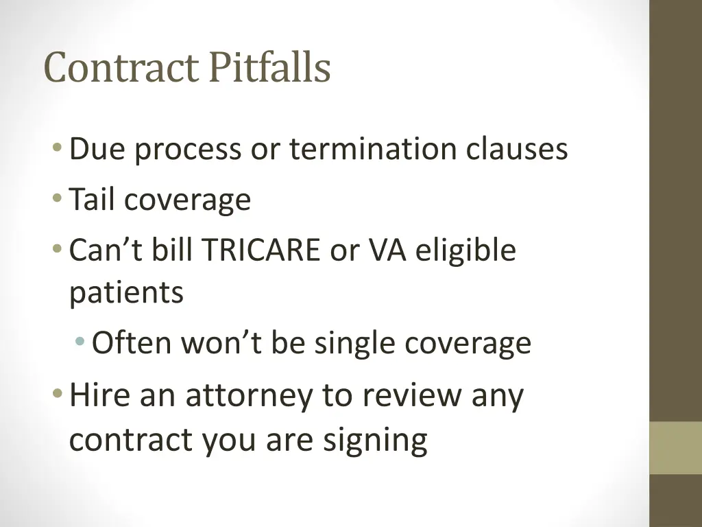 contract pitfalls