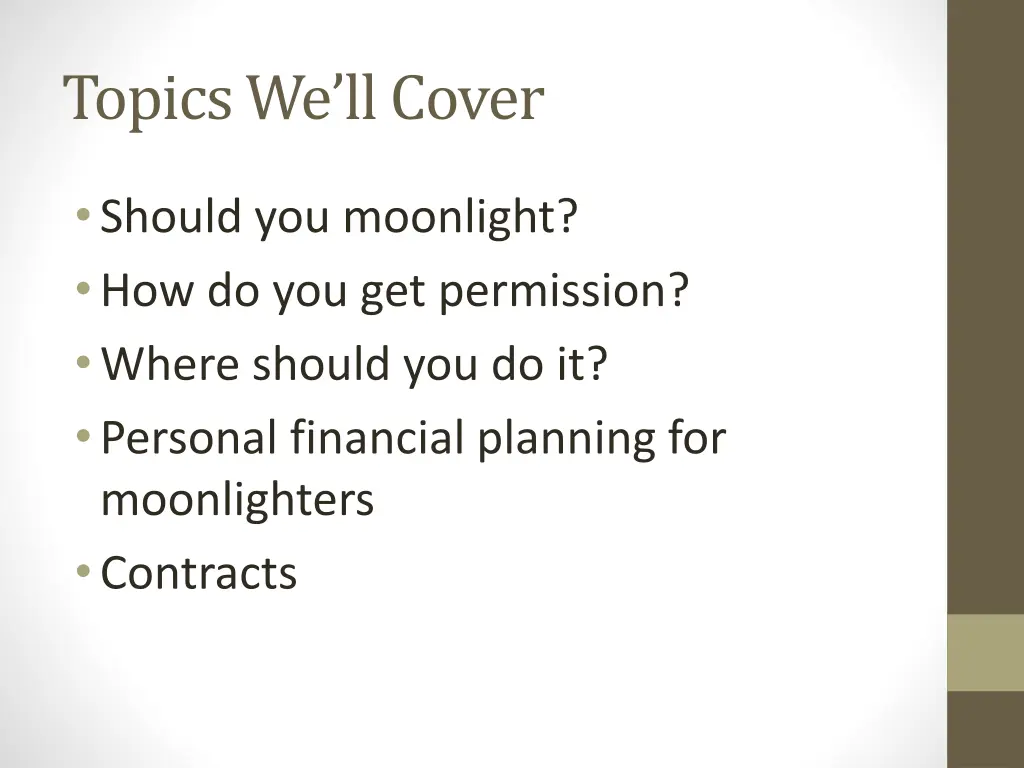 topics we ll cover