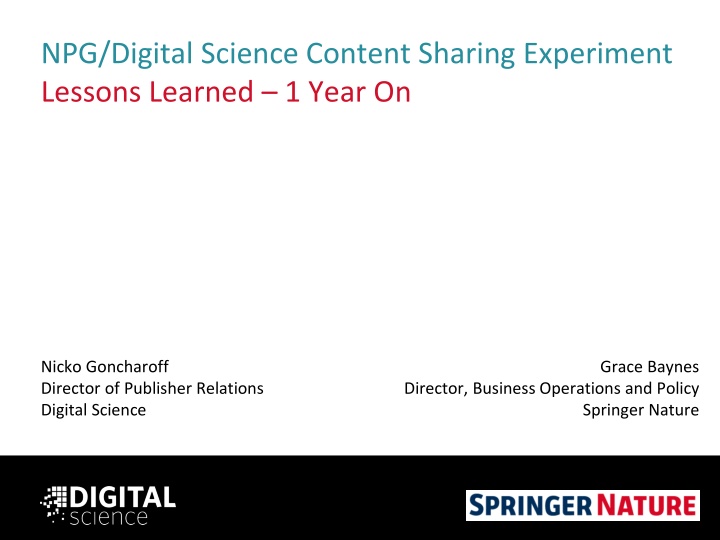 npg digital science content sharing experiment