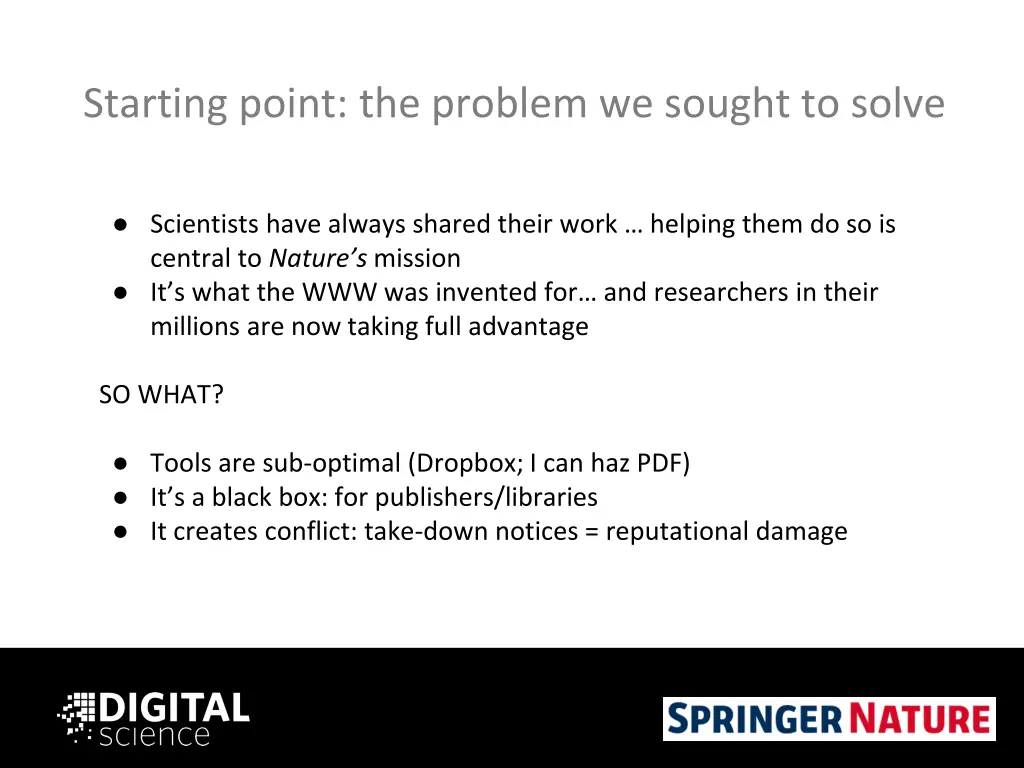 starting point the problem we sought to solve