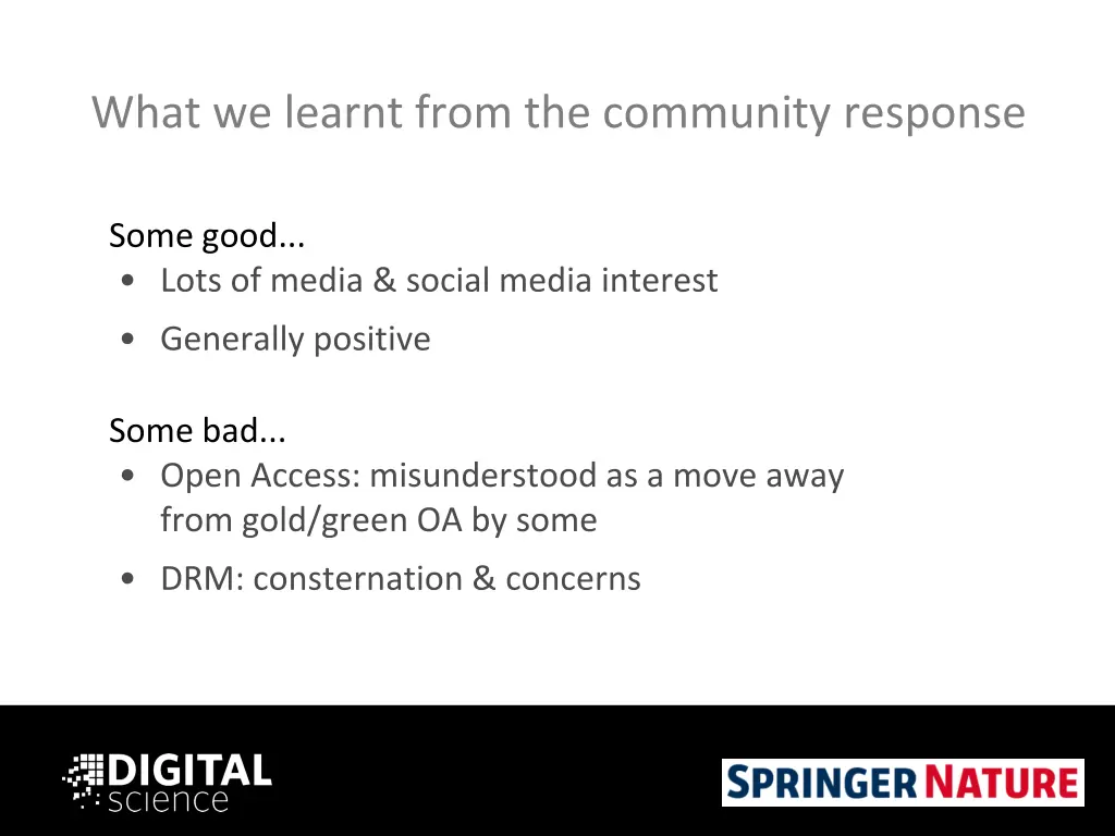 what we learnt from the community response