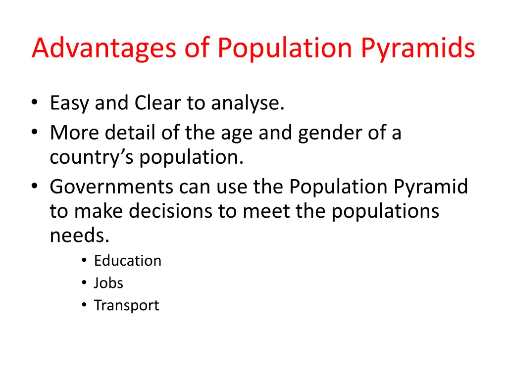 advantages of population pyramids
